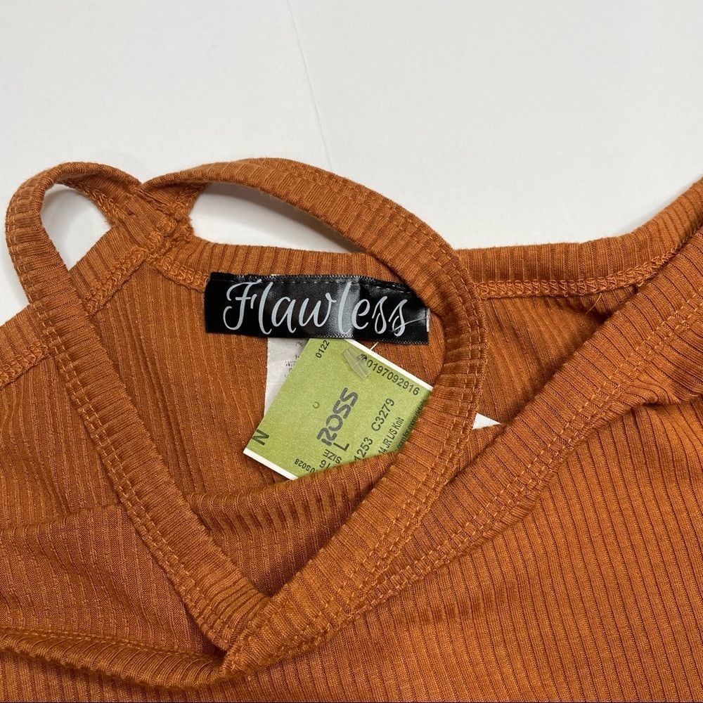 Rust One-Shoulder Ribbed Bodysuit - Picture 4 of 4